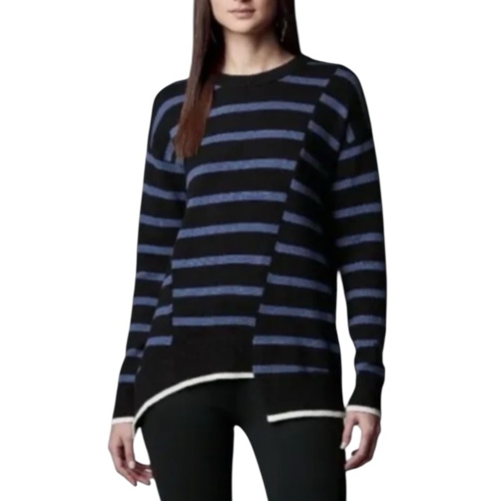 Simply Vera Vera Wang Asymmetrical Hem Striped Sweater XXL